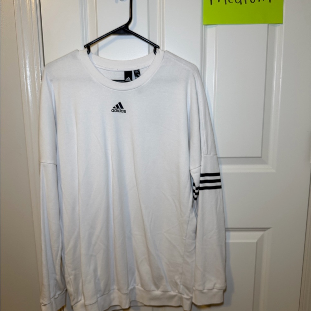 adidas White Sweatshirt with Black Logo